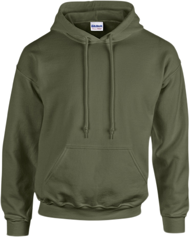 Gildan Heavy Blend Adult Hooded Sweatshirt Kvinde Military Green Hættetrøjer Str L - hos Magasin