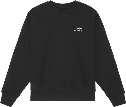 Se 7 Days Active Organic Fitted Crewneck Kvinde 001 Black Sweatshirts Str S - hos Magasin ved Magasin