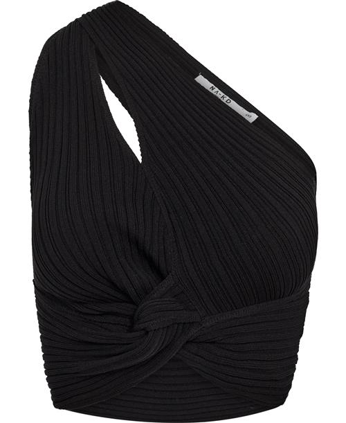 NA-KD Fine Knitted Wrap Detail Top Kvinde Black Tanktoppe Str M - hos Magasin