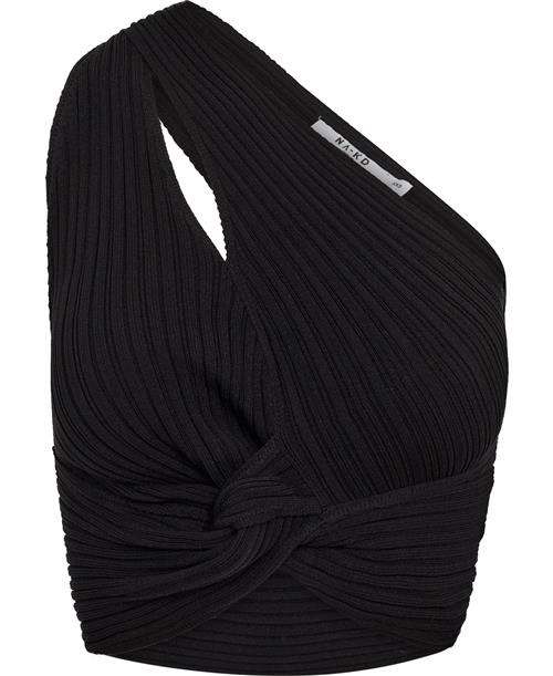 Se NA-KD Fine Knitted Wrap Detail Top Kvinde Black Tanktoppe Str XXS - hos Magasin ved Magasin