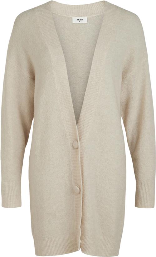 Se Object Objellie L/S Knit Cardigan Noos Kvinde Sandshell/melange Col Cardigans Str S - hos Magasin ved Magasin