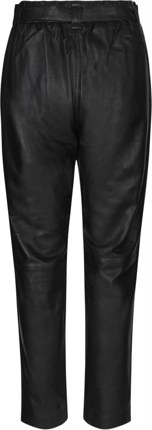 Se Second Female Indie Leather New Trousers Kvinde Black Læderbukser Str XS - hos Magasin ved Magasin