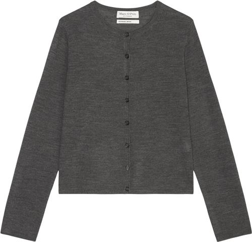 Marc O’Polo Cardigan, Longsleeve, Roundneck Kvinde Deep Grey Melange Cardigans Str L - hos Magasin