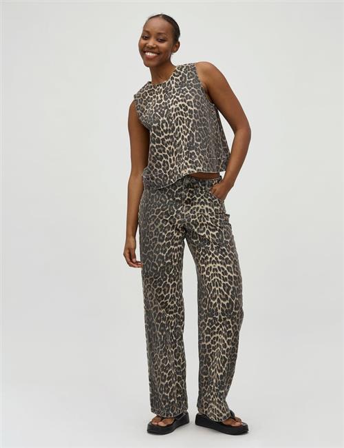 Se Global Funk Cadiang Kvinde Leopard Mist Bukser Med Lige Ben Str XL - hos Magasin ved Magasin