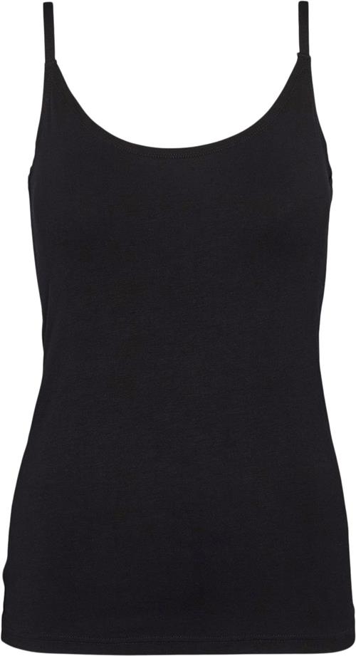 esmé studios Espenelope Singlet Top Kvinde Black Tanktoppe Slim Fit Str S - hos Magasin