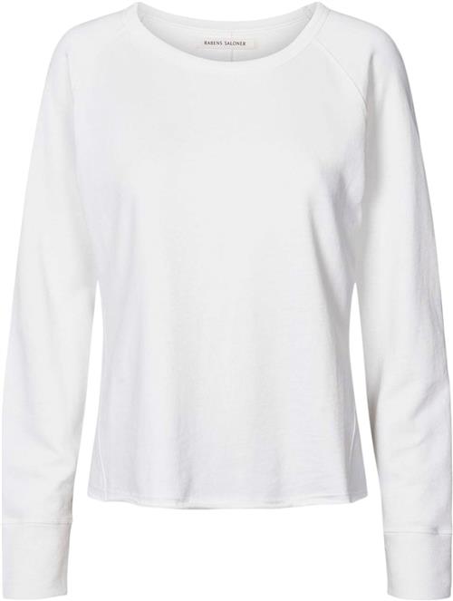 Rabens Saloner Light Stretch Long Sleeve top Nemi Kvinde Hvid Langærmede T-shirts Str S - Bomuld hos Magasin