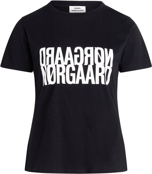 Mads Nørgaard - Copenhagen Single Organic Trenda P Tee FAV Kvinde Sort Kortærmede T-shirts Regular Fit Str L - Bomuld hos Magasin