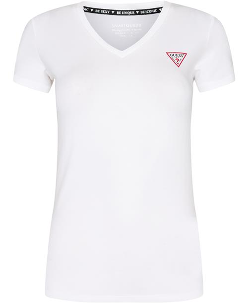 GUESS SS VN Mini Triangle TEE Kvinde Pure White Kortærmede T-shirts Str XL - hos Magasin