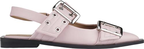 Ganni Feminine Buckle Ballerina Kvinde Chalk Pink Flade Sandaler Str 41 - hos Magasin