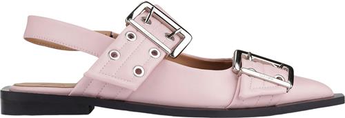 Ganni Feminine Buckle Ballerina Kvinde Chalk Pink Flade Sandaler Str 36 - hos Magasin