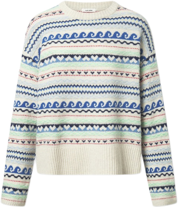 Nué Notes Milo Crewneck Kvinde Egret Multi Knit Sweaters Str S - hos Magasin