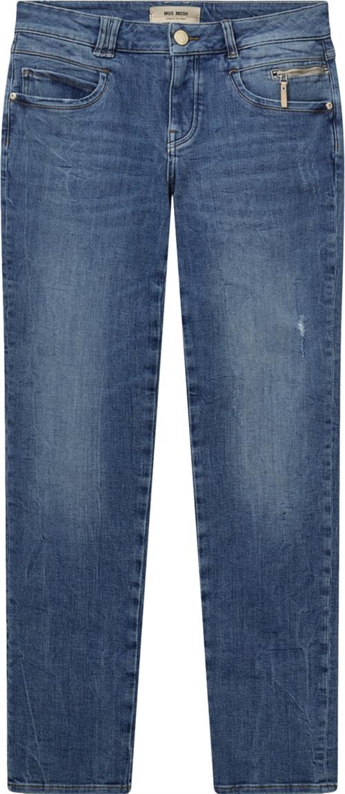 Se Mos Mosh Mmcarla Naomi Group Jeans Kvinde Blue Straight Jeans Str 32/Regular - hos Magasin ved Magasin