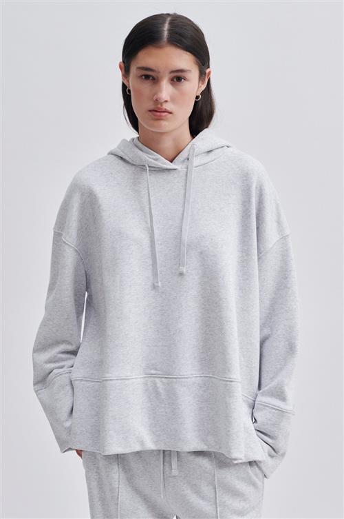 Se Second Female Abadell Sweat Hoodie Kvinde Light Grey Melange Hættetrøjer Str L - hos Magasin ved Magasin