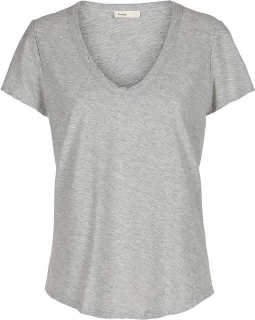 Levete room ANY 2 Kvinde Light Grey Melange Kortærmede T-shirts Str L - Bomuld hos Magasin