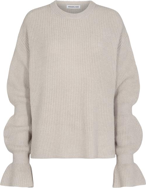 Designers Remix Carmen Drape Knit Kvinde Grå Sweaters Str l - hos Magasin