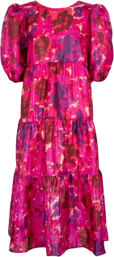 Cras Lilicras Dress Kvinde Pink Garden Midi Kjoler Loose Fit Str 44 - Polyester hos Magasin