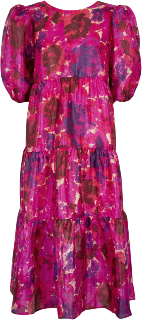 Cras Lilicras Dress Kvinde Pink Garden Midi Kjoler Loose Fit Str 34 - Polyester hos Magasin