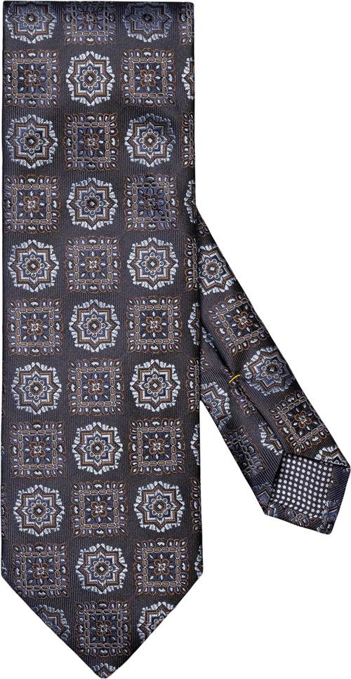 Se ETON Dark Blue Medallion Woven Silk Tie 80 - Slips Silke hos Magasin ved Magasin