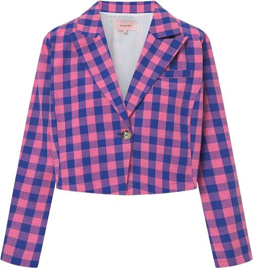 HUNKØN Pamela Jacket Kvinde Pink Checked Blazere Str XS - hos Magasin