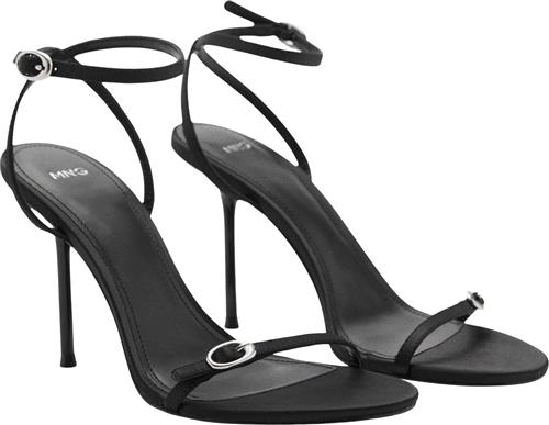 Se MANGO Heeled Sandal With Buckle Detail Kvinde Black Højhælede Sandaler Str 41 - hos Magasin ved Magasin