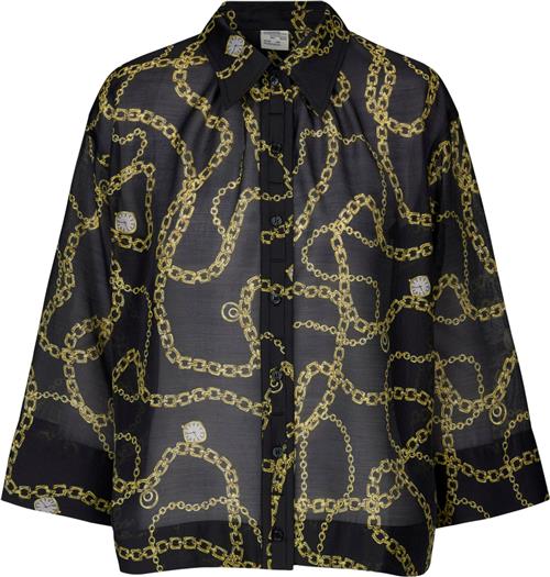 Baum und Pferdgarten Momo Kvinde Black Chain Langærmede Bluser Str 34 - Polyester hos Magasin