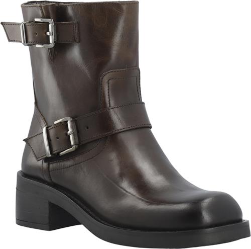 Se Bianco Biaharper Mid Calf Biker Boot Pull Up Leather Kvinde Chestnut Cowboy & Biker Str 39 - hos Magasin ved Magasin