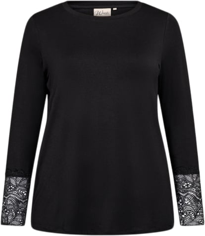 Wasabiconcept Wastella 24 Kvinde 9999 Black Kortærmede T-shirts Str 50/52 - Elastan hos Magasin