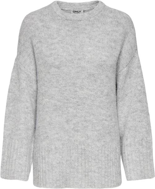 Se ONLY Onlmaggie Life LS Loose Onek CC KNT Kvinde Grå Sweaters Regular Fit Str L - hos Magasin ved Magasin