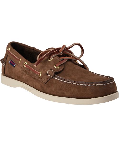 Sebago Docksides Portland Nubuck Mand Brown Sejlersko Str 41 - Læder hos Magasin