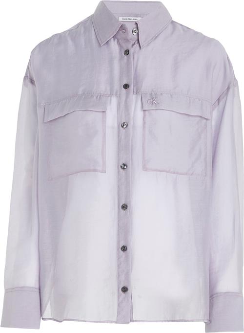 Calvin Klein Sheer Long Sleeve Shirt Kvinde Sort Langærmede Skjorter Str S - Polyamid hos Magasin