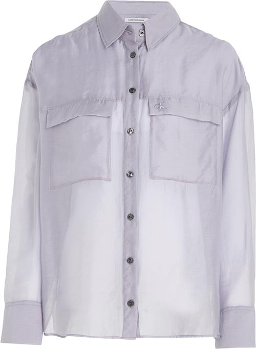 Calvin Klein Sheer Long Sleeve Shirt Kvinde Sort Langærmede Skjorter Str XL - Polyamid hos Magasin