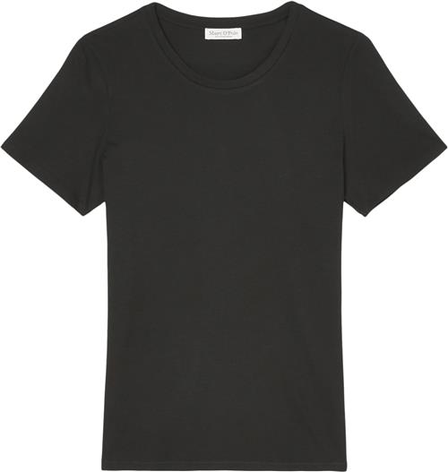 Marc O’Polo Tshirt, Short Sleeve, Round Neck Kvinde Black Kortærmede T-shirts Str L - hos Magasin