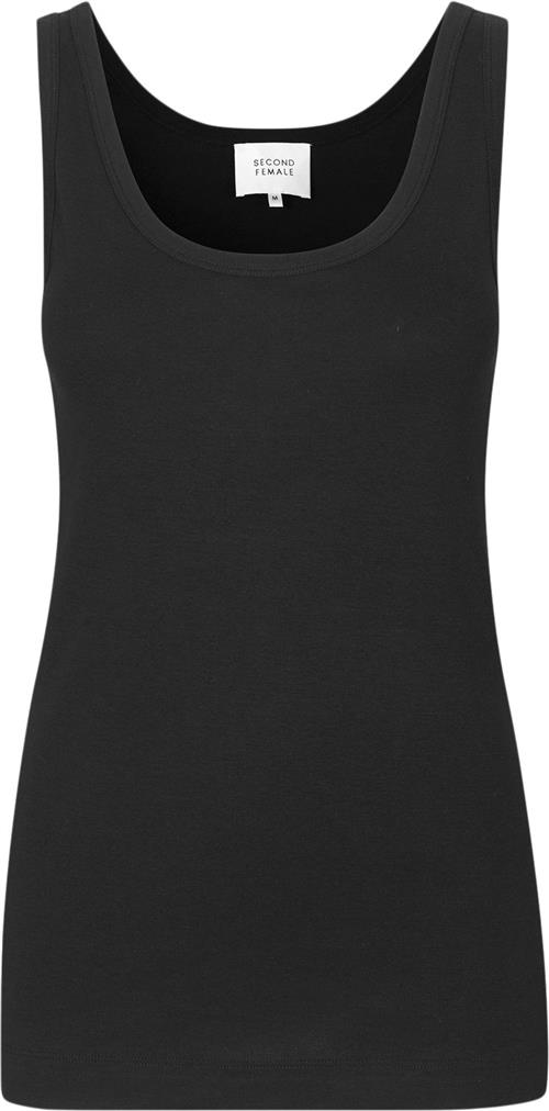 Second Female Ambra Tanktop Kvinde Black Tanktoppe Str XS - hos Magasin