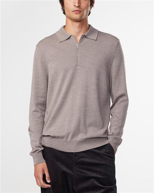 NN07 Sergio zip Polo 6605 Mand Mørkegrå Sweaters Str S - hos Magasin