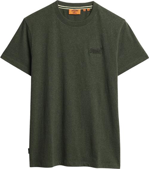 Superdry Essential Logo EMB TEE Mand Deep Forest Green Marl Kortærmede T-shirts Str S - Denim hos Magasin