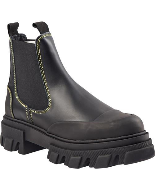 Ganni Low Chelsea Boot Yellow Stitch Kvinde Black Chelsea Boots Str 40 - hos Magasin