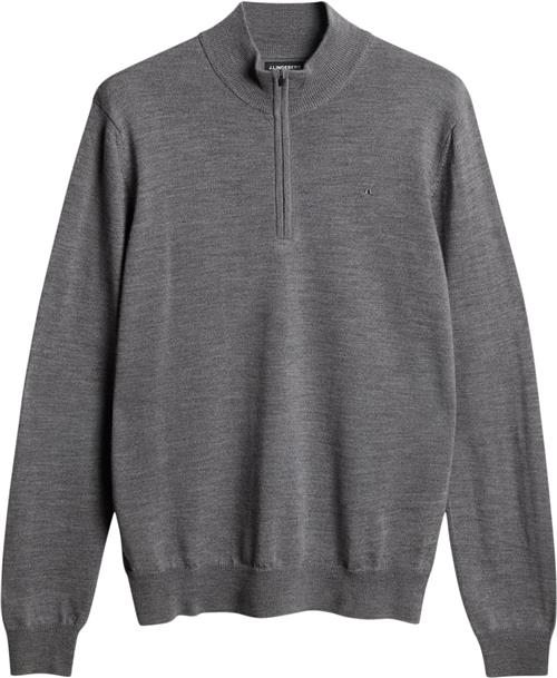 J. Lindeberg Kiyan Quarter Zip Sweater Mand Mid Grey Melange Sweatshirts Str L - hos Magasin