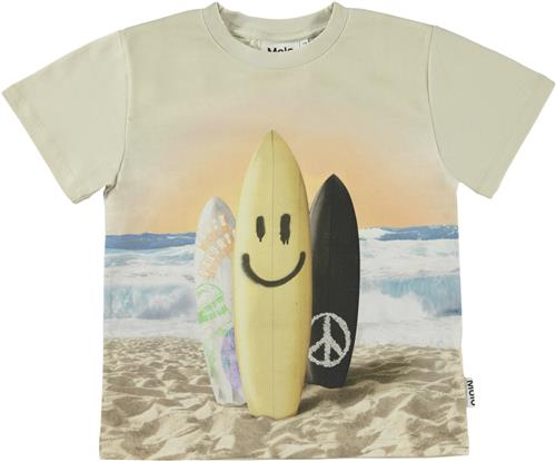 Molo Rame Str 4 år / 104 cm - Surfboard Smile Kortærmede T-shirts hos Magasin