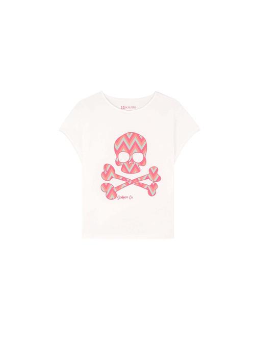 Scalpers Bluser & t-shirts 'Zigzag Skull'  grå / laks / pink / hvid