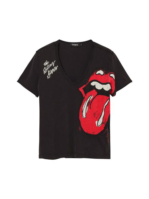 Desigual Shirts 'Rhinestone The Rolling Stones'  rød / sort / hvid