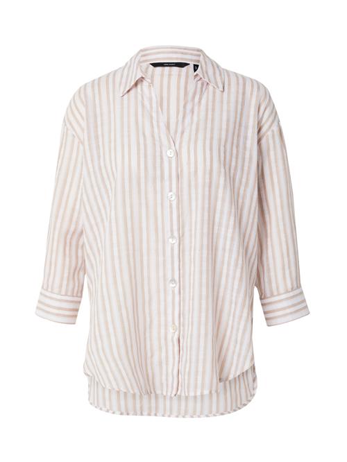 VERO MODA Bluse 'VMOLLIE'  lysebrun / hvid