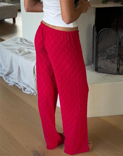 Nelly - Rød - Cute Broderie Chill Pants