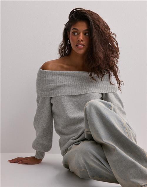 Se Only - Grå - Onljeanett Life L/S Off Shoulder Cc ved Nelly