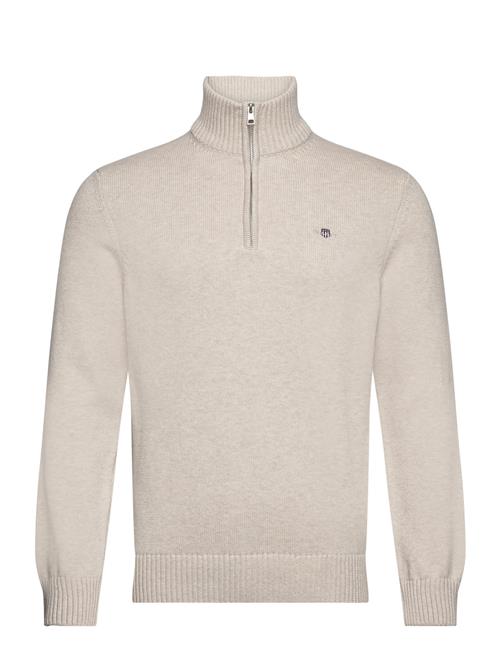 Se GANT Casual Cotton Half Zip GANT Cream ved Booztlet