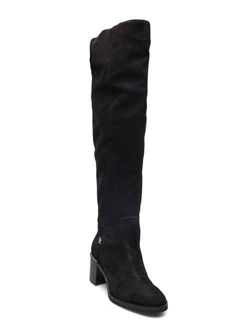 Se Tommy Hilfiger Feminine Suede Overknee Boot Tommy Hilfiger Black ved Booztlet