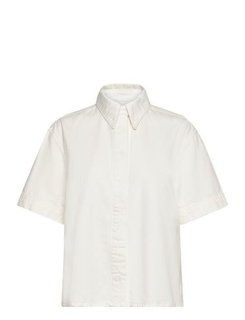 French Connection Finley Denim Ss Shirt French Connection Cream