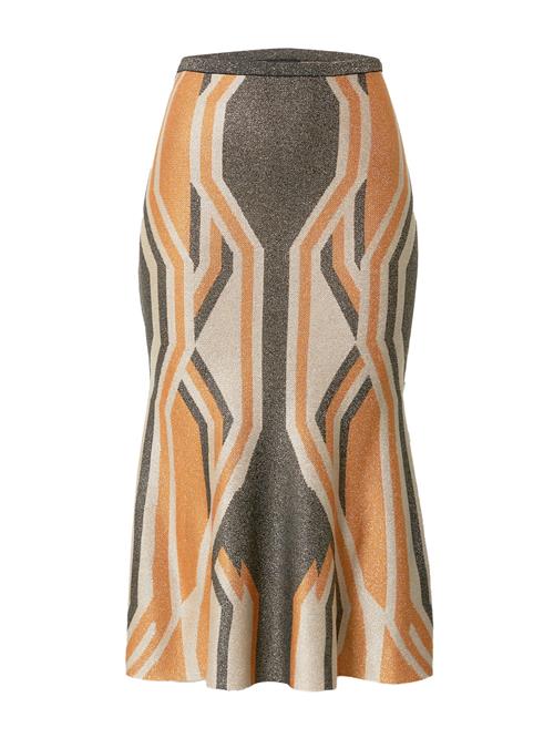 Karen Millen Nederdel  beige / mørkebrun / orange-meleret