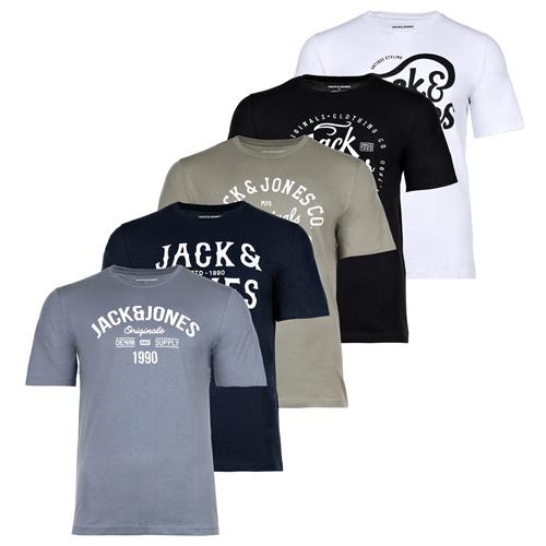 Se JACK & JONES Bluser & t-shirts  blå / grå / grøn / sort / hvid ved About You