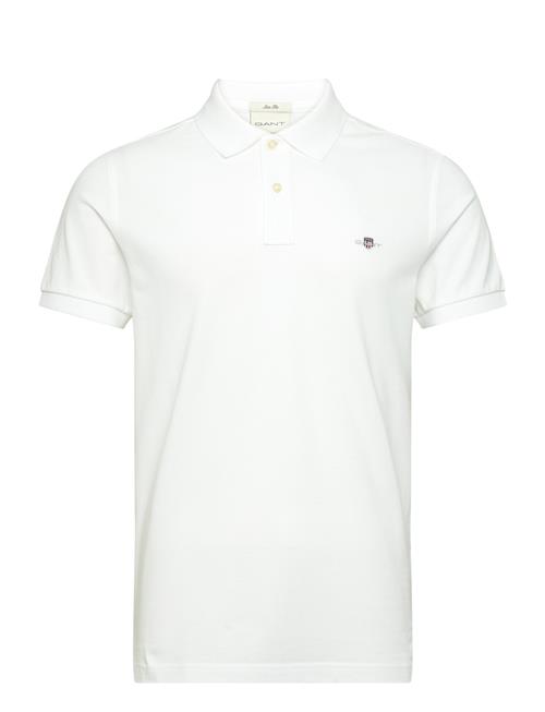 Se GANT Slim Shield Ss Pique Polo GANT White ved Booztlet