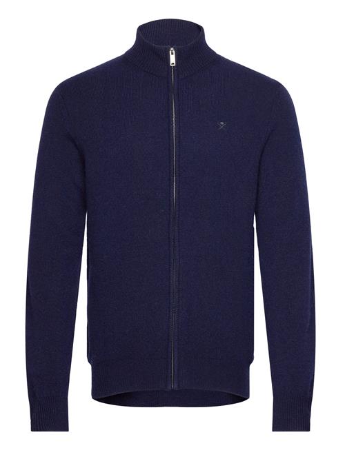 Se Hackett London Lambswool Fzip Hackett London Navy ved Booztlet